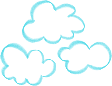Doodle of blue  clouds